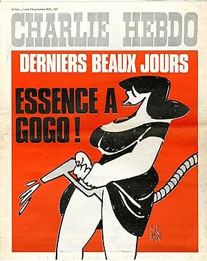 "CHARLIE HEBDO N°201 du 23/9/1974" Gébé : DERNIERS BEAUX JOURS / ESSENCE A GOGO