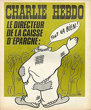"CHARLIE HEBDO N°205 du 21/10/1974" Gébé : LE DIRECTEUR DE LA CAISSE D'EPARGNE (tout va bien !)