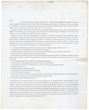 Sir, by a circular of the Prison Association of New York. [Circular of the Prison Association of ...
