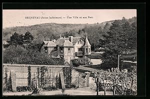 Carte postale Bruneval, Une Villa et son Parc
