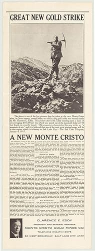 Great New Gold Strike. A New Monte Cristo