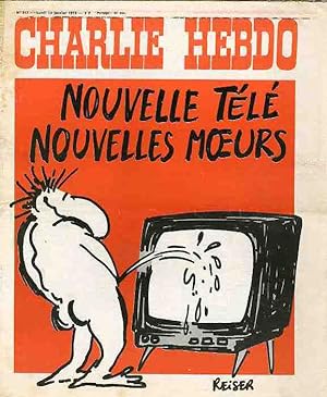 "CHARLIE HEBDO N°217 du 13/1/1975" REISER : NOUVELLE TÉLÉ NOUVELLES MOEURS