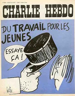 "CHARLIE HEBDO N°238 du 5/6/1975" Gébé : DU TRAVAIL POUR LES JEUNES / SUPER MIRAGE