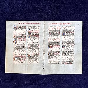 Bifolium from German Liturgical Book with Illuminated initials [Germany, late 15th c.]]