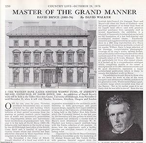 David Bryce (1803-76), Architect: Scottish Master of the Gaand Manner. Several pictures and accom...