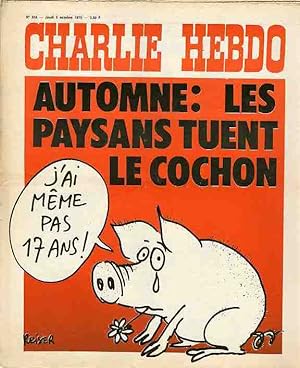 "CHARLIE HEBDO N°256 du 9/10/1975" REISER : AUTOMNE - LES PAYSANS TUENT LE COCHON