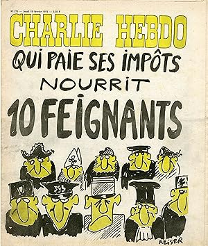 "CHARLIE HEBDO N°275 du 19/2/1976" REISER: QUI PAIE SES IMPÔTS NOURRIT 10 FEIGNANTS