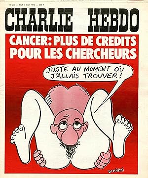 "CHARLIE HEBDO N°277 du 4/3/1976" WOLINSKI : CANCER plus de crédit pour les chercheurs