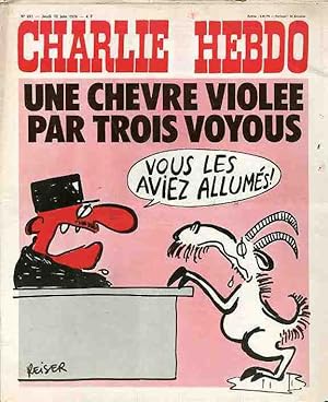 "CHARLIE HEBDO N°291 du 10/6/1976" REISER : UNE CHÈVRE VIOLÉE PAR TROIS VOYOUS