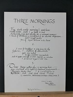 Three Mornings (Signed Broadside)