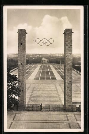 Ansichtskarte Berlin, Blick durch das Osttor auf dem Reichssportfeld, Olympia 1936