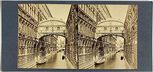 Italie, Venise, Pont des Soupirs, vintage stereo print, ca.1870