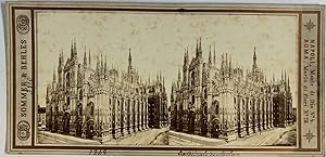 Sommer & Behles, Italie, Milan, Cathédrale, vintage stereo print, ca.1865