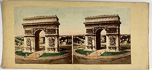 France, Paris, Arc de Triomphe, vintage stereo print, ca.1885