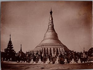 Myanmar, Yangon, Vue du Shwedagon Pagoda, Vintage print, circa 1890