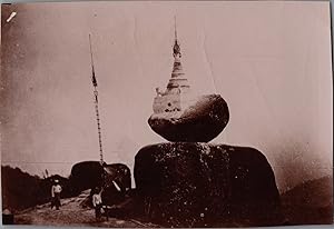 Myanmar, Vue du Sampan Pagoda, Vintage print, circa 1880