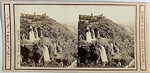 Sommer & Behles, Italie, Tivoli, Cascade et Ville, vintage stereo print, ca.1870