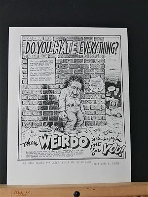 Do You Hate Everything? Then WEIRDO is the magazine just for YOU!(Single sheet advert for Weirdo ...