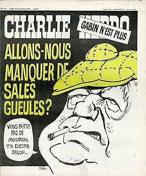 "CHARLIE HEBDO N°314 du 18/11/1976" CABU : GABIN N'EST PLUS