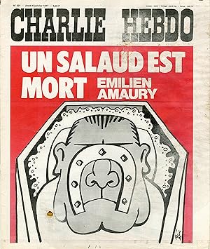 "CHARLIE HEBDO N°321 du 6/1/1977" Gébé : UN SALAUD EST MORT (EMILIEN AMAURY)