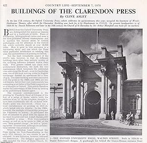 Buildings of the Clarendon Press. Several pictures and accompanying text, removed from an origina...