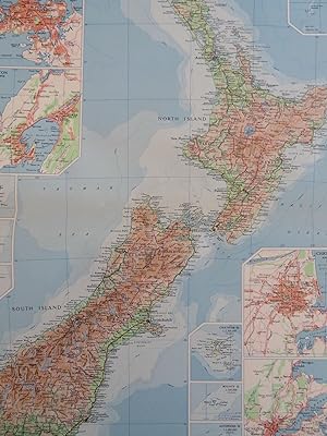 New Zealand Wellington Auckland Christchurch Dunedin 1958 Bartholomew map