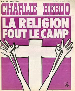 "CHARLIE HEBDO N°329 du 3/3/1977" Gébé : LA RELIGION FOUT LE CAMP