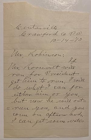 [Theodore Roosevelt] ALS from Reverand Caleb C. Haskell to Douglas Robinson, Theodore Roosevelt's...