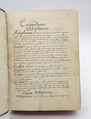 2 manuels manuscrits de philosophie, métaphysique et physique du XVIIIe siècle