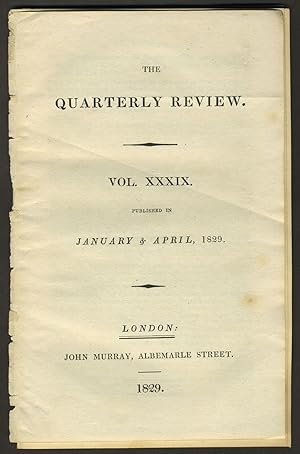 Swan River excerpt from The Quarterly Review. Vol. XXXIX published in January & April 1829
