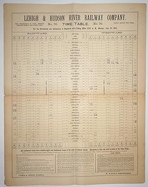 Lehigh & Hudson River Railway Company, timetable No. 70