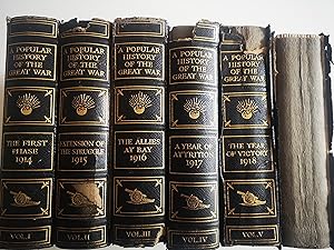 A POPULAR HISTORY OF THE GREAT WAR (WORLD WAR ONE) in 6 volumes - FULL SET