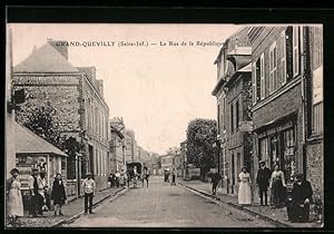 Carte postale Grand-Quevilly, La Rue de la Republique
