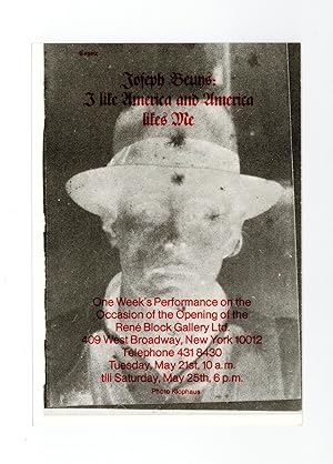 Exhibition card: Joseph Beuys: I like America and America likes Me, One Week's Performance on the...