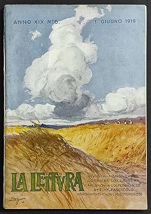 Rivista La Lettura n.6 - 1919 - Copertina Illustrata - Corriere della Sera