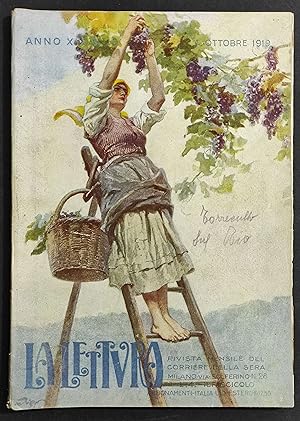Rivista La Lettura n.10 - 1919 - Copertina Illustrata - Corriere della Sera
