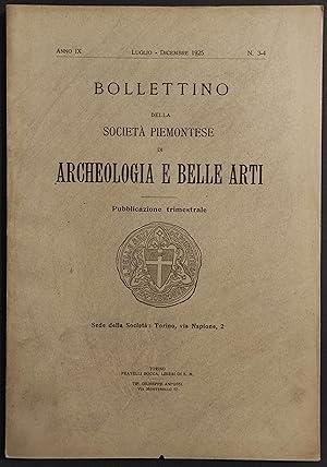 Bollettino Società Piemontese Archeologia Belle Arti - 1925 - N. 3-4