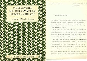 (Frau von Bernard von Brentano), Maschinenschriftl. Brief mit Unterschrift + Auktionskatalog.