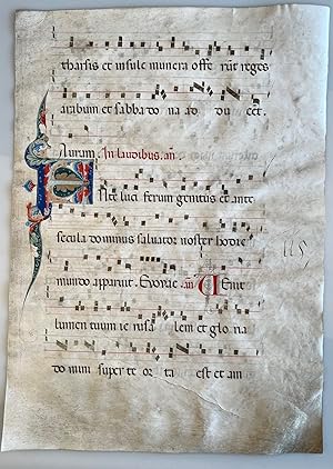Medieval manuscript - Antiphonar on vellum with illuminated initials, Italy end of 14th century.
