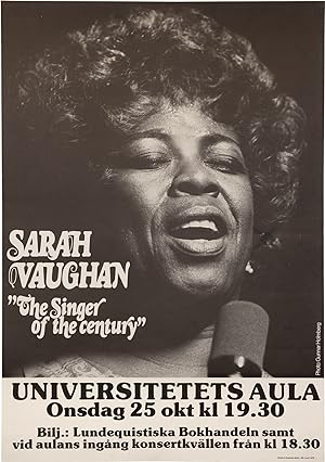 The Singer of the Century (Original poster for a performance by Sarah Vaughan at the University o...