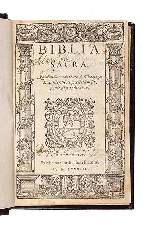 BIBLIA Sacra./ Quid in hac editione à Theologis/ Lovaniensibus praestitum sit,/ paulo post indica...