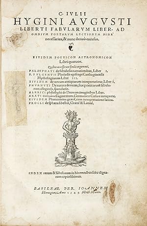 Fabularum liber.Eiusdem poeticon astronomicon Libri quatuor.