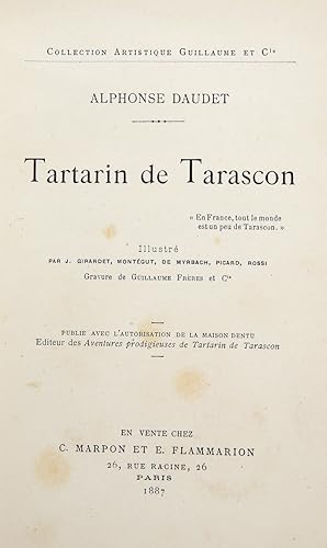Tartarin de Tarascon. Illustré par J. Girardet, Montégut, De Myrbach, Picard, Rossi. Gravure de G...