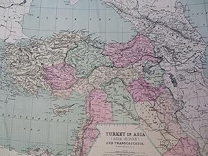 Eastern Ottoman Empire Middle East Syria Armenia Holy Land 1873 Johnston map