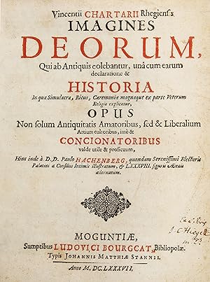 Imagines Deorum qui ab Antiquis colebantur una cum earum declaratione & Historia in qua Simulcra,...