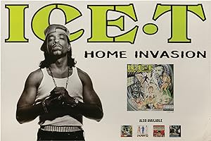 Original record store poster promoting Ice-T's 1993 album Home Invasion