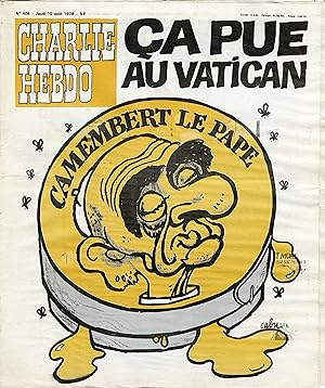 "CHARLIE HEBDO N°404 du 10/8/1978" CABU : CAMEMBERT LE PAPE - ÇA PUE AU VATICAN