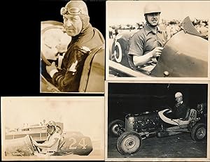 Midget race car drivers (4 vintage photographs)