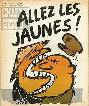 "CHARLIE HEBDO N°433 du 1/3/1979" REISER : ALLEZ LES JAUNES ! / CABU : GRÈVE A LA TÉLÉ