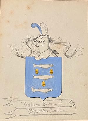 [Heraldic coat of arms] Coloured coat of arms of the Wijbren Boorda family or Wijbe Van Coutum fa...
